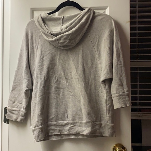 Cropped 3/4 Length Grey Hoodie - Picture 3 of 5